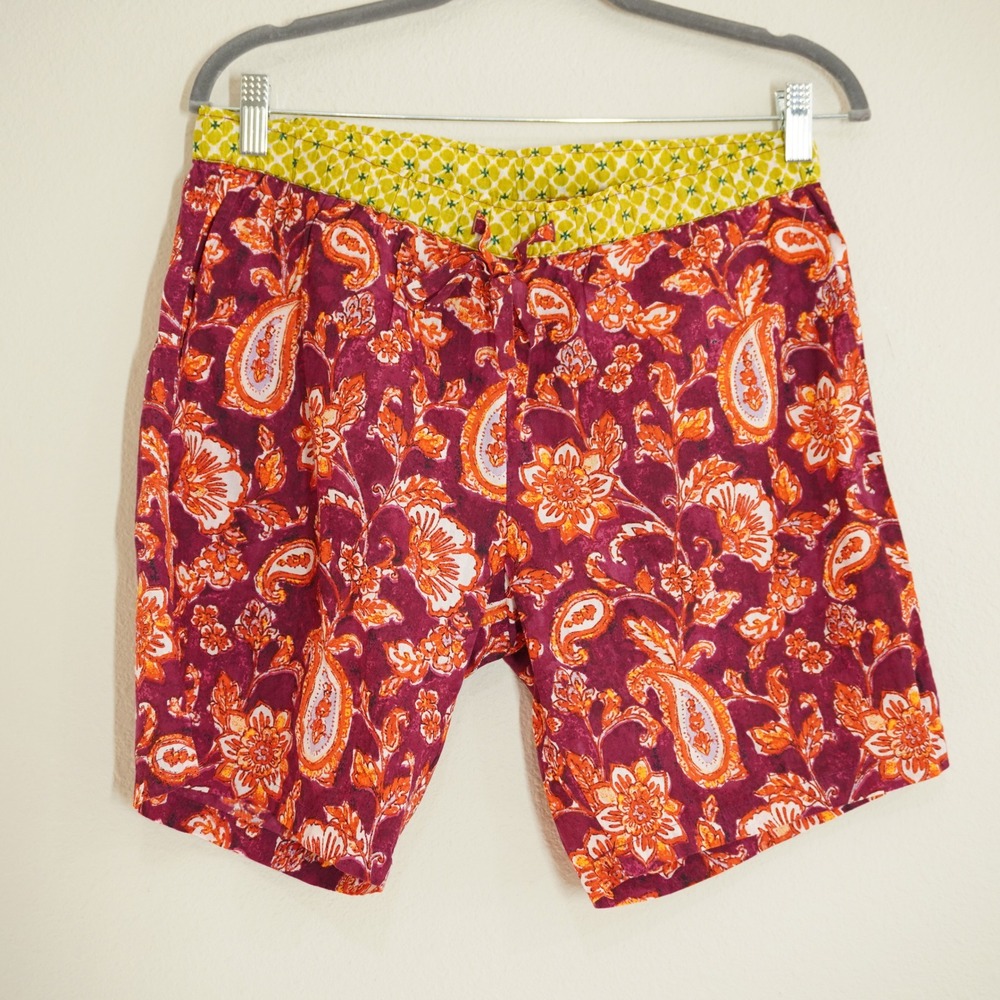Sundance Size XS Cotton Shorts Purple Orange Boho Mixed Print Bright Casual Boho